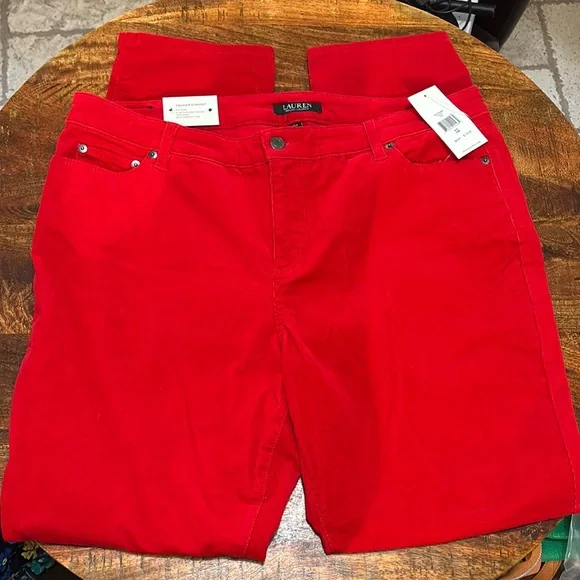 NWT LAUREN Ralph Lauren Premier Straight Corduroy Pants - Picture 1 of 7